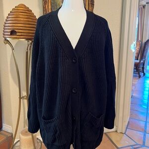 Woman Within Black Cardigan Sweater